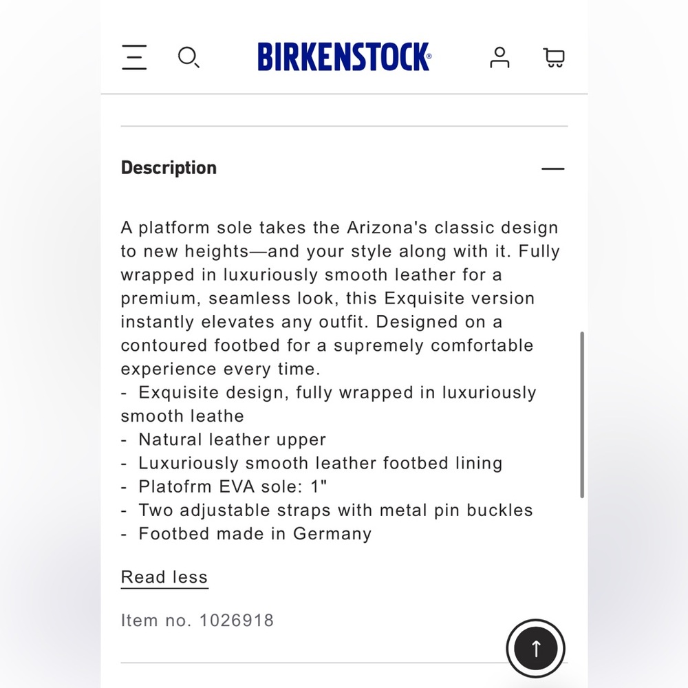 Birkenstock Arizona Papillio Flex Exquisite Leather Platform Sandal 39 (8/8.5) - Picture 11 of 13
